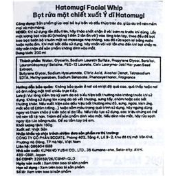 Sữa rửa mặt tạo bọt S Select Hatomugi Facial Whip làm sạch, dưỡng ẩm (200ml) 3
