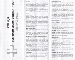 Kem bôi ngừa mụn, giảm sưng viêm sulfur 10% ointment Cospharm 30g
