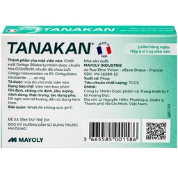 Thuốc Tanakan điều trị triệu chứng rối loạn nhận thức, rối loạn chú ý và trí nhớ (2 vỉ x 15 viên)