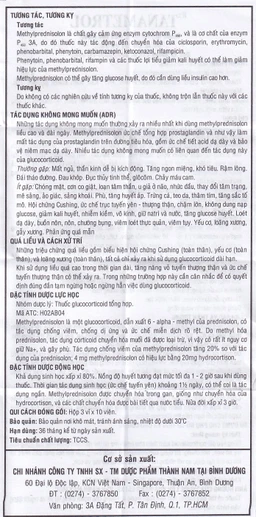 Viên nén TanaMetrol 4mg Thành Nam chống viêm và điều trị viêm khớp dạng thấp, lupus ban đỏ (3 vỉ x 10 viên)