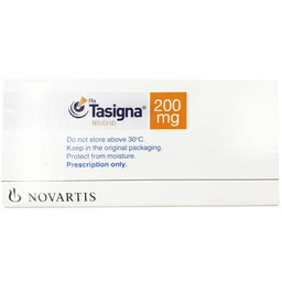 Thuốc Tasigna 200mg Novartis điều trị bạch cầu tủy mạn (7 vỉ x 4 viên)
