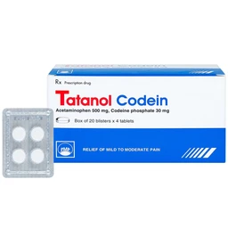 Thuốc Tatanol Codein hỗ trợ điều trị các cơn đau vừa và nặng (20 vỉ x 4 viên) 1