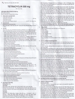 Thuốc  Tetracyclin 500mg Uphace điều trị nhiễm khuẩn đường hô hấp (10 vỉ x 10 viên)