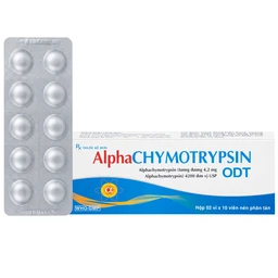 Thuốc Alphachymotrypsin ODT Khánh Hòa điều trị phù nề sau chấn thương, phẫu thuật, bỏng (2 vỉ x 10 viên) 1