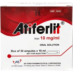 Dung dịch uống Atiferlit 50mg/5ml An Thiên bổ sung sắt, điều trị thiếu máu do thiếu sắt (30 ống x 10ml) 1