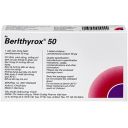 Thuốc Berlthyrox 50mcg menarini điều trị bướu giáp, suy giáp, ung thư giáp (4 vỉ x 25 viên)