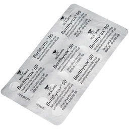 Thuốc Berlthyrox 50mcg menarini điều trị bướu giáp, suy giáp, ung thư giáp (4 vỉ x 25 viên)