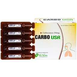 Thuốc Carbo USR 250mg Medisun điều trị rối loạn đường hô hấp (4 vỉ x 5 ống) 1