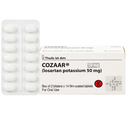 Thuốc Cozaar 50mg Organon điều trị tăng huyết áp và bảo vệ thận từ tổn thương do bệnh tiểu đường (2 vỉ x 14 viên) 1