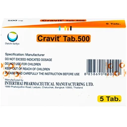 Thuốc Cravit Tab 500mg Daiichi-Sankyo điều trị nhiễm khuẩn nhẹ, trung bình và nghiêm trọng do các chủng nhạy của các vi sinh vật (1 vỉ x 5 viên) 3