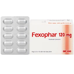 Thuốc Fexophar 120mg TV.Pharm điều trị triệu chứng viêm mũi dị ứng, sổ mũi, hắt hơi, dị ứng da (5 vỉ x 10 viên) 1