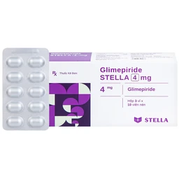 Thuốc Glimepiride Stella 4mg kiểm soát đường huyết ở bệnh tiểu đường típ 2 (3 vỉ x 10 viên) 1