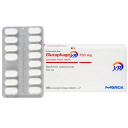 Thuốc Glucophage XR 750mg Merck điều trị tiểu đường típ 2 (2 vỉ x 15 viên) 1