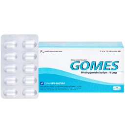 Thuốc Gomes 16mg Davipharm kháng viêm, điều trị viêm khớp dạng thấp, lupus ban đỏ hệ thống (3 vỉ x 10 viên) 1