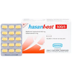 Thuốc Hasanbest 500/5 Hasan điều trị đái tháo đường típ 2 (2 vỉ x 15 viên) 1