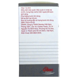 Thuốc Idarubicin 5mg Ebewe Trị ung thư bạch cầu cấp dòng tủy (Hộp 5ml) 2