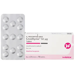 Thuốc Levothyrox 50µg Merck điều trị bướu giáp, suy giáp, ung thư giáp (2 vỉ x 15 viên) 1