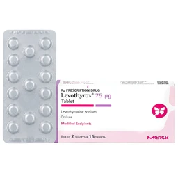 Thuốc Levothyrox 75µg Merck điều trị bướu giáp đơn thuần lành tính (2 vỉ x 15 viên) 1