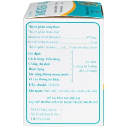 Thuốc Magnesi-B6 Khapharco giảm các triệu chứng thiếu hụt magnesi, nôn mửa, khó chịu (10 vỉ x 10 viên) 4