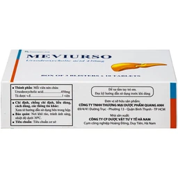 Thuốc Meviurso 450mg Hà Nam dùng để hòa tan sỏi cholesterol, viêm đường mật nguyên phát (3 vỉ x 10 viên) 3
