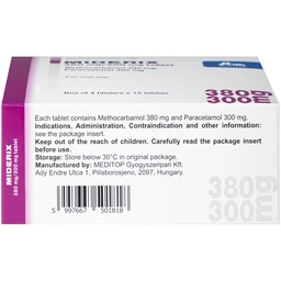 Thuốc Miderix 380mg/300mg Meditop điều trị triệu chứng đau do co thắt cơ trong các rối loạn cơ xương cấp tính (4 vỉ x 15 viên) 4