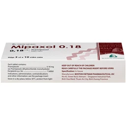 Thuốc Mipaxol  0.18mg Boston điều trị các dấu hiệu và triệu chứng của bệnh Parkinson (3 vỉ x 10 viên) 4
