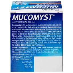 Thuốc Mucomyst 200mg UPSA điều trị ho có đờm, giúp long đờm và tiêu nhầy (18 gói) 3
