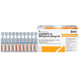 Thuốc nhỏ mắt Cosopt-S Santen điều trị tăng nhãn áp và Glaucom (3 vỉ x 20 ống x 0.2ml) 1