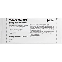 Thuốc nhỏ mắt Taptiqom Santen điều trị tăng nhãn áp và Glaucom (3 vỉ x 10 ống x 0.3ml) 6