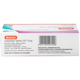 Thuốc Noklot 75mg Zydus phòng ngừa biến cố xơ vữa động mạch (10 vỉ x 10 viên) 3