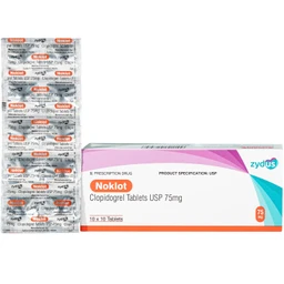 Thuốc Noklot 75mg Zydus phòng ngừa biến cố xơ vữa động mạch (10 vỉ x 10 viên) 1