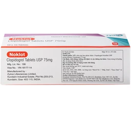 Thuốc Noklot 75mg Zydus phòng ngừa biến cố xơ vữa động mạch (10 vỉ x 10 viên) 4