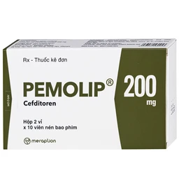 Thuốc Pemolip 200mg Meraplion điều trị các nhiễm khuẩn từ nhẹ đến vừa bởi các chủng vi sinh vật (2 vỉ x 10 viên) 2