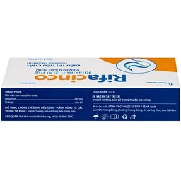 Thuốc Rifacinco 200mg Hà Nam điều trị tiêu chảy du lịch do E. coli không xâm nhập (3 vỉ x 9 viên)