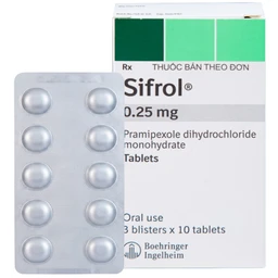 Thuốc Sifrol 0.25mg Boehringer điều trị bệnh parkinson (3 vỉ x 10 viên)