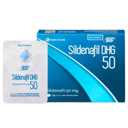 Thuốc Sildenafil 50 DHG điều trị các tình trạng rối loạn cương dương (1 vỉ x 1 viên)