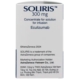 Thuốc Soliris điều trị huyết sắc tố kịch phát về đêm (PNH), hội chứng tan máu không điển hình (aHUS), bệnh nhược cơ tổng quát (gMG), loạn quang phổ Optica Neuromyelitis (NMOSD) ( 30ml)