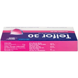 Thuốc Telfor 30mg DHG điều trị viêm mũi dị ứng, mày đay cho trẻ em (2 vỉ x 10 viên)