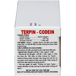 Thuốc Terpin-codein Hóa Dược điều trị giảm ho, long đờm hiệu quả (6 vỉ x 10 viên)