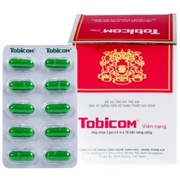 Thuốc Tobicom ICA hỗ trợ điều trị mỏi mắt, đau nhức mắt (3 gói x 6 vỉ x 10 viên)