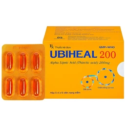 Thuốc Ubiheal 200 Nam Hà điều trị các rối loạn cảm giác  do bệnh thần kinh đái tháo đường (5 vỉ x 6 viên)