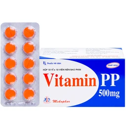 Thuốc Vitamin PP 500mg Mekophar điều trị bệnh pellagra (10 vỉ x 10 viên) 1