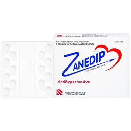Thuốc Zanedip 10mg Recordati điều trị tăng huyết áp vô căn (2 vỉ x 14 viên) 1