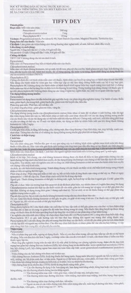 Thuốc Tiffy Dey Thai Nakorn Patana điều trị nghẹt mũi, sổ mũi (25 vỉ x 4 viên)