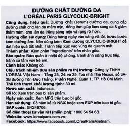 Tinh chất dưỡng sáng da giảm thâm mụn L'Oréal Glycolic Bright (30ml) 9