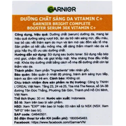 Tinh chất dưỡng sáng da, mờ thâm Garnier Skin Naturals Bright Complete 30x Vitamin C Booster Serum 30ml 2