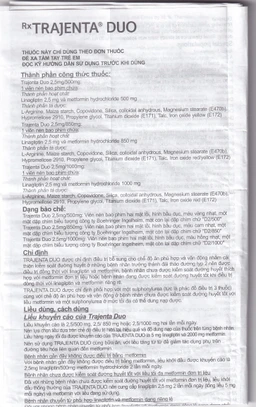 Thuốc Trajenta Duo 2.5mg/850mg Boehringer điều trị đái tháo đường típ 2 (14 viên)