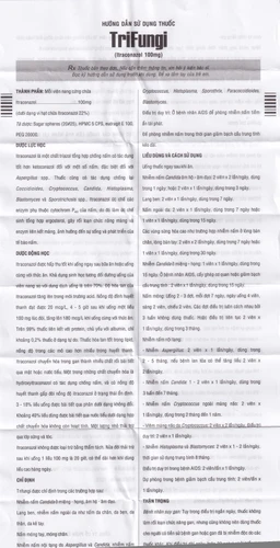 Thuốc Trifungi Pymepharco điều trị nhiễm nấm Candida ở miệng - họng (1 vỉ x 4 viên)