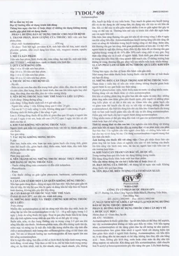 Thuốc Tydol 650 OPV giảm đau và hạ sốt từ nhẹ đến trung bình (10 vỉ x 12 viên)