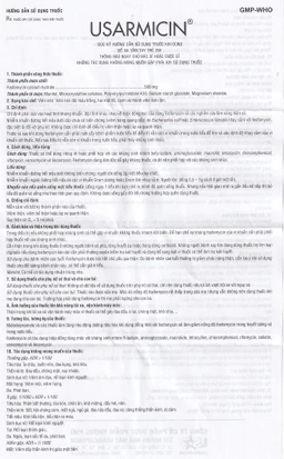 Thuốc Usarmicin Tablets 500 UsarichPharm điều trị nhiễm khuẩn đường tiết niệu (2 vỉ x 10 viên)